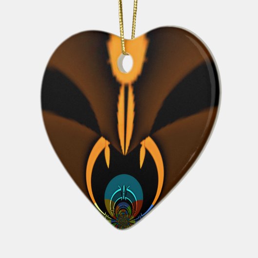 抽象芸術カラーコントラストアートプリント セラミックオーナメント (左)