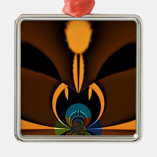 抽象芸術カラーコントラストアートプリント メタルオーナメント (正面)