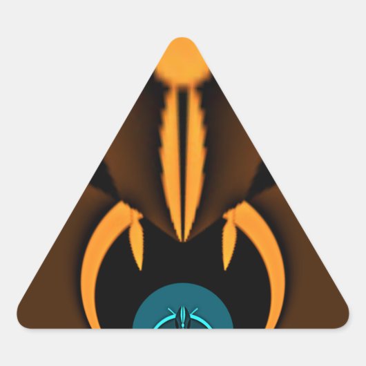 抽象芸術カラーコントラストアートプリント 三角形シール (正面)