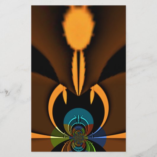 抽象芸術カラーコントラストアートプリント 便箋 (正面)