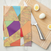 抽象芸術カラーサンバースト キッチンタオル (四つ折り)