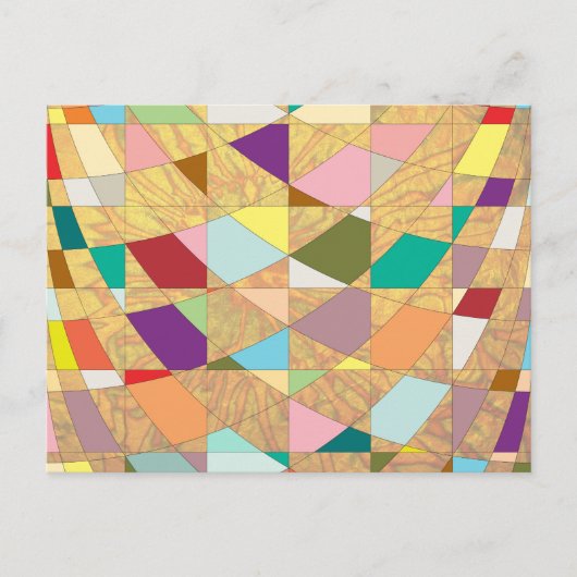 抽象芸術カラーサンバースト ポストカード (正面)