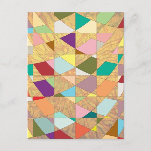 抽象芸術カラーサンバースト ポストカード (正面)