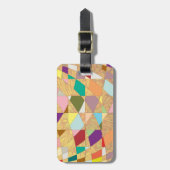 抽象芸術カラーサンバースト ラゲッジタグ (正面縦)