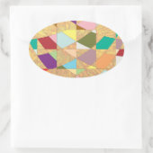 抽象芸術カラーサンバースト 楕円形シール (バッグ)