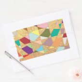 抽象芸術カラーサンバースト 長方形シール (封筒)