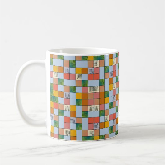 抽象芸術カラーシームレスパターン コーヒーマグカップ (左)