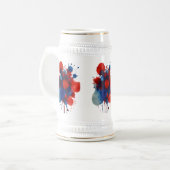 抽象芸術カラースプラッシュ – 22 ozスタインデザイン ビールジョッキ (正面左)