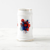 抽象芸術カラースプラッシュ – 22 ozスタインデザイン ビールジョッキ (中央)