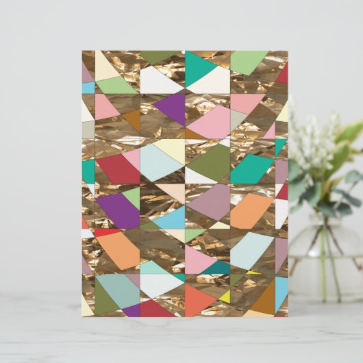 抽象芸術カラーズゴールドフォイルスクラップブック紙 (スタンド正面)