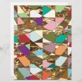 抽象芸術カラーズゴールドフォイルスクラップブック紙 (正面/裏面)