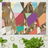 抽象芸術カラーズゴールドフォイル キッチンタオル (折り畳み)