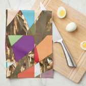 抽象芸術カラーズゴールドフォイル キッチンタオル (四つ折り)