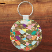 抽象芸術カラーズゴールドフォイル キーホルダー (正面)