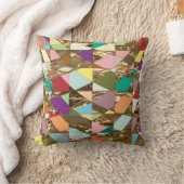 抽象芸術カラーズゴールドフォイル クッション (ブランケット)