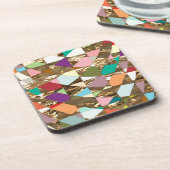 抽象芸術カラーズゴールドフォイル コースター (左側)