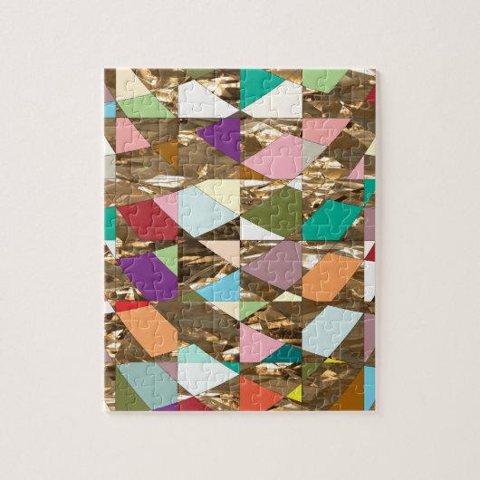 抽象芸術カラーズゴールドフォイル ジグソーパズル (縦)