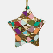 抽象芸術カラーズゴールドフォイル セラミックオーナメント (右)