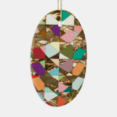 抽象芸術カラーズゴールドフォイル セラミックオーナメント (右)