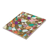 抽象芸術カラーズゴールドフォイル タイル (側面)