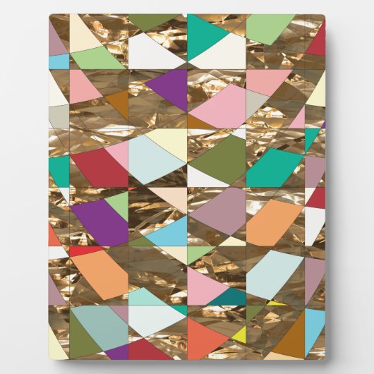 抽象芸術カラーズゴールドフォイル フォトプラーク (正面)