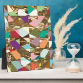 抽象芸術カラーズゴールドフォイル フォトプラーク (側面)