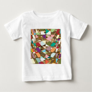抽象芸術カラーズゴールドフォイル ベビーTシャツ
