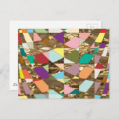 抽象芸術カラーズゴールドフォイル ポストカード (正面/裏面)