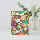 抽象芸術カラーズゴールドフォイル ポストカード (スタンド正面)