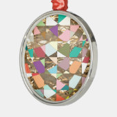 抽象芸術カラーズゴールドフォイル メタルオーナメント (左)