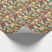 抽象芸術カラーズゴールドフォイル ラッピングペーパー (角)