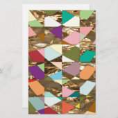 抽象芸術カラーズゴールドフォイル 便箋 (正面/裏面)