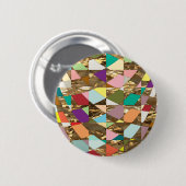 抽象芸術カラーズゴールドフォイル 缶バッジ (正面&裏面)