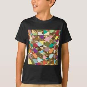 抽象芸術カラーズゴールドフォイル Tシャツ