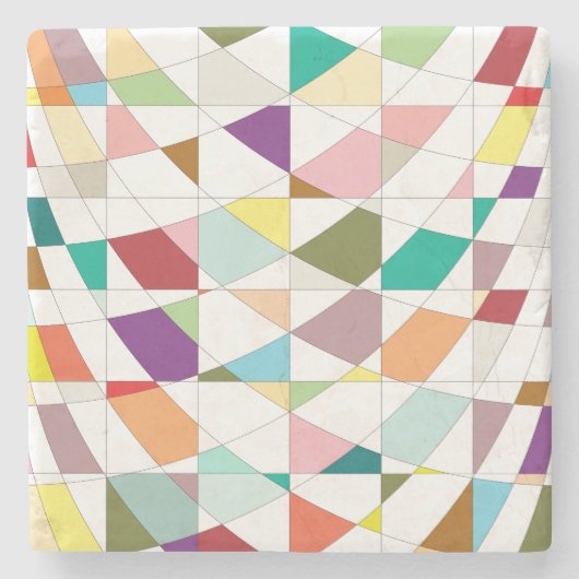 抽象芸術カラーズタペストリー ストーンコースター (正面)