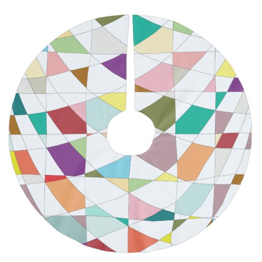 抽象芸術カラーズタペストリー ブラッシュドポリエステルツリースカート (正面)