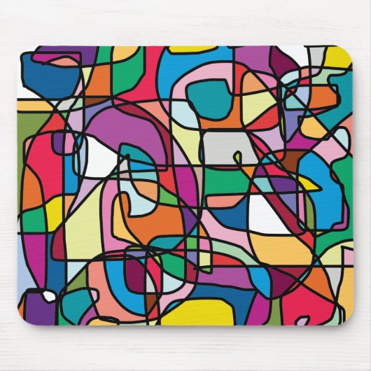 抽象芸術カラーズドードルマウスパッド マウスパッド (正面)