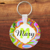 抽象芸術カラーズモノグラムキーチェーン キーホルダー (正面)