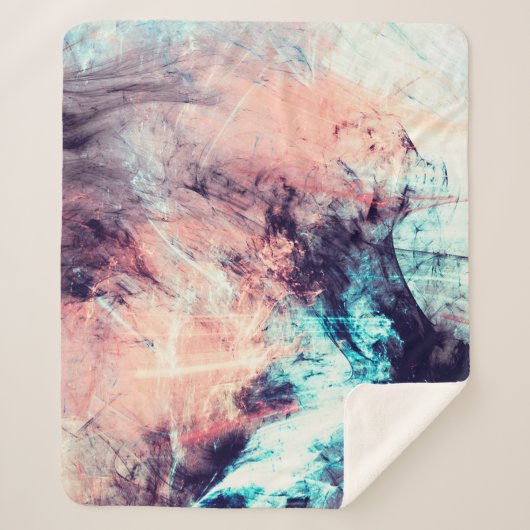 抽象芸術カラーダイナミック背景(照明ef付き) シェルパブランケット (正面)