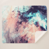 抽象芸術カラーダイナミック背景(照明ef付き) シェルパブランケット (正面(横))