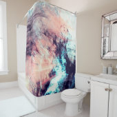 抽象芸術カラーダイナミック背景(照明ef付き) シャワーカーテン (インサイチュ)