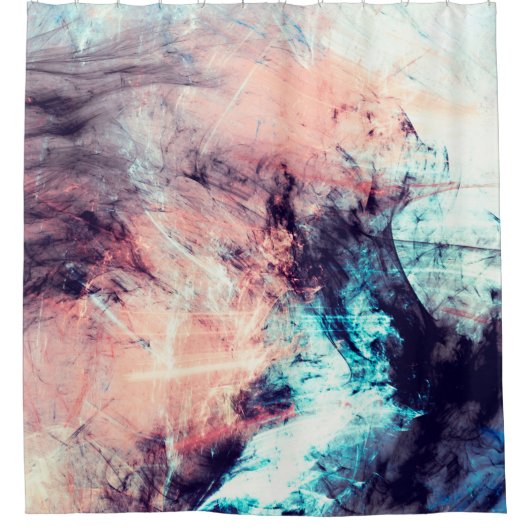 抽象芸術カラーダイナミック背景(照明ef付き) シャワーカーテン (正面)