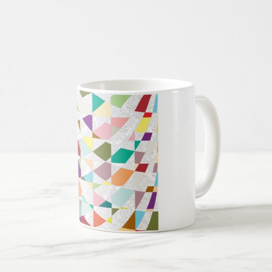 抽象芸術カラーダマスク コーヒーマグカップ (正面右)