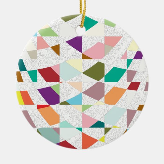 抽象芸術カラーダマスク セラミックオーナメント (正面)
