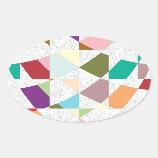 抽象芸術カラーダマスク 楕円形シール (正面)