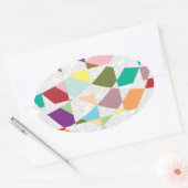 抽象芸術カラーダマスク 楕円形シール (封筒)