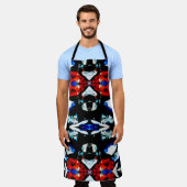 抽象芸術カラーテクスチャ エプロン (着用した状態)