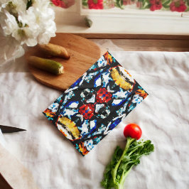 抽象芸術カラーテクスチャ キッチンタオル