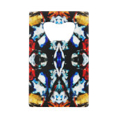 抽象芸術カラーテクスチャ クレジットカード栓抜き (正面)