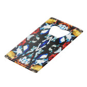 抽象芸術カラーテクスチャ クレジットカード栓抜き (正面アングル)